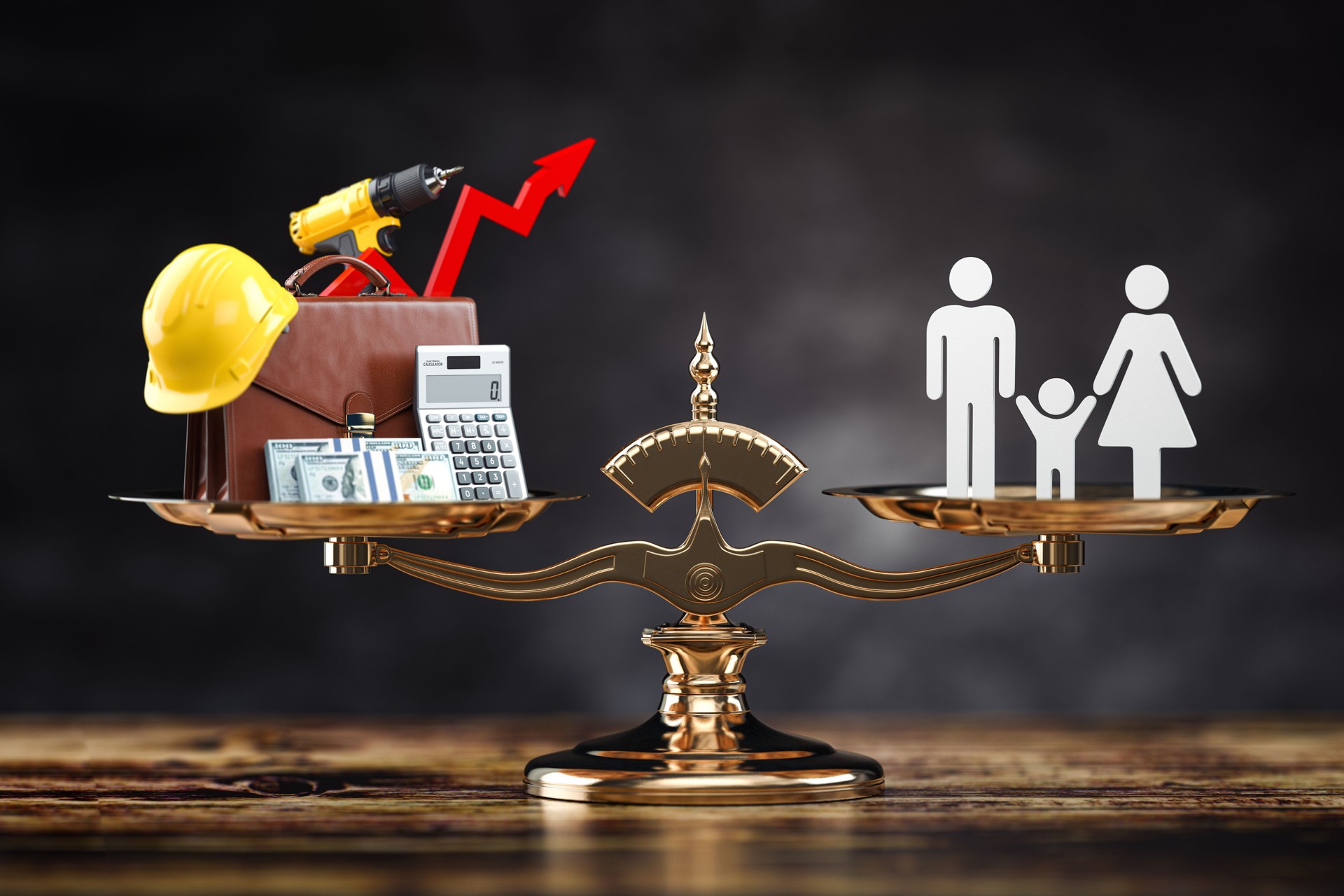 Work life family balance, harmony, time and money menedgment concept.